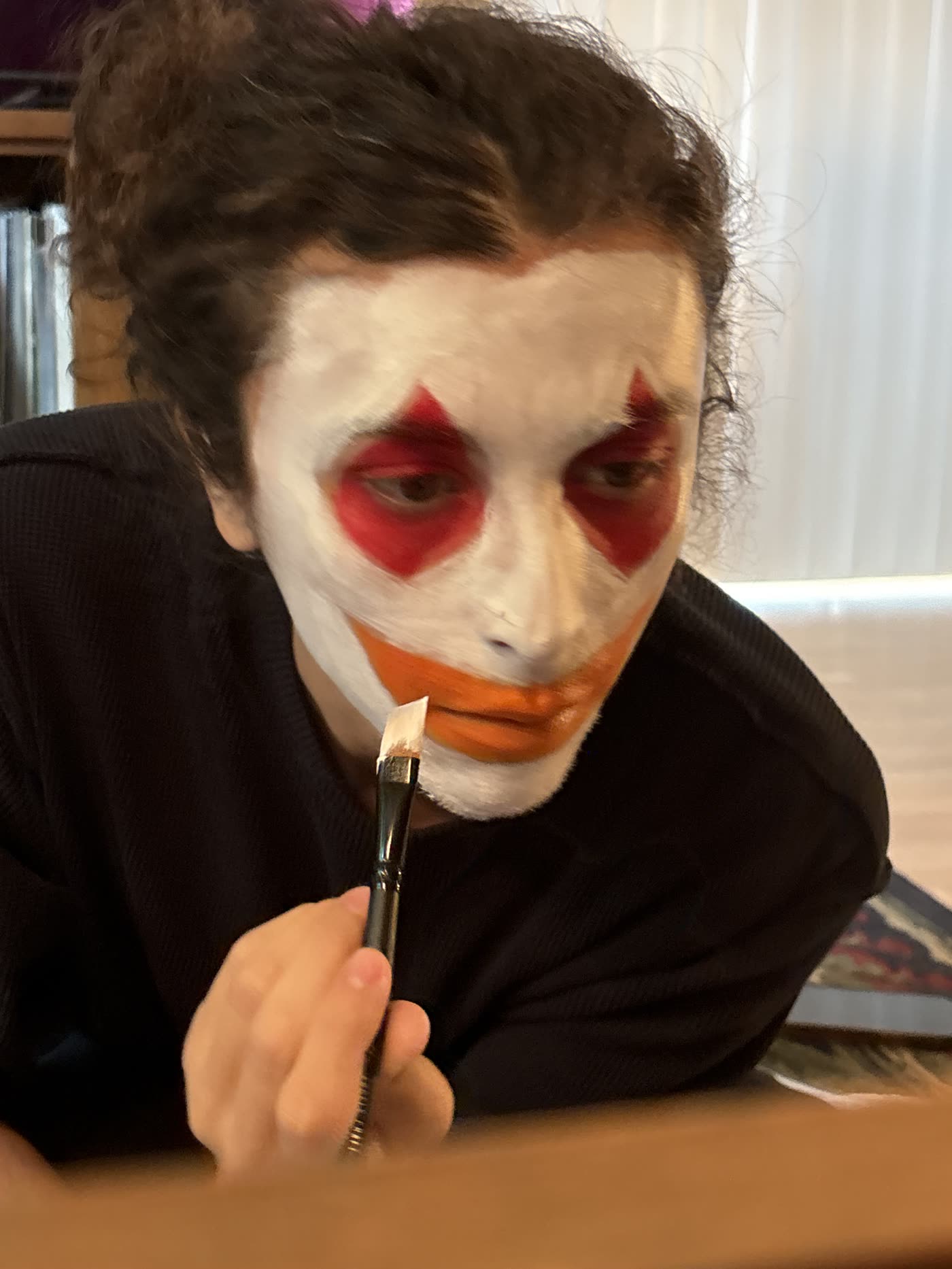 Applying greasepaint